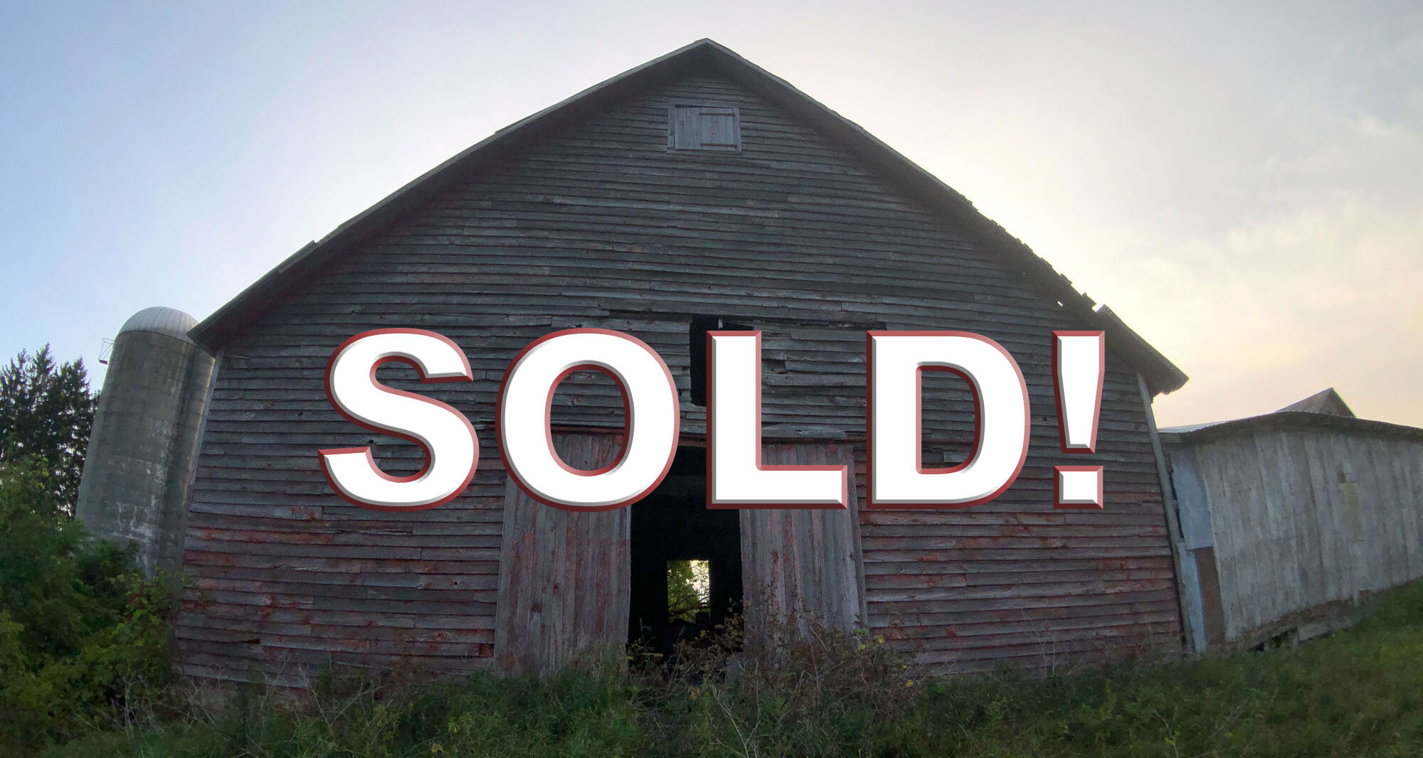 SOLD - Fultonville Dutch Barn - Historic frame available for purchase and refurbish from Legacy Barns.